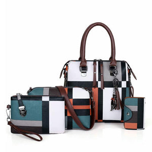 New Luxury Handbags Plaid Women Bags Designer Green