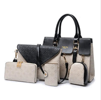 A Set of Luxury Leather Handbags Black White